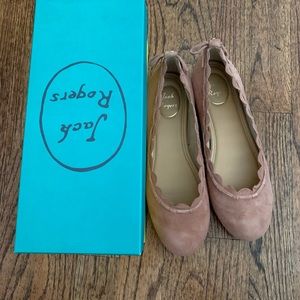 NEW Jack Rogers Lucie suede flats champagne 7.5